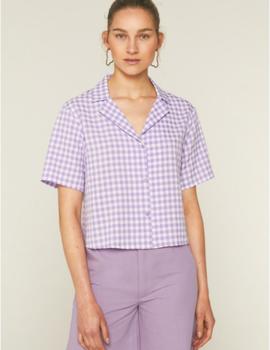 camisa cuadros violeta Compañia
