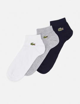 LACOSTE CALCETINES PACK 3 MARINO GRIS BLANCO
