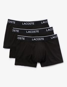 LACOSTE PACK 3 CALZONCILLOS NEGROS