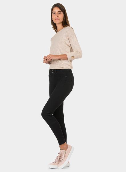 Polar lento Vegetales Jeans One Size Skinny Double-Up Negro Tiffosi para Mujer