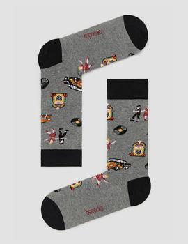 BE SOCKS CALCETINES BE ROCKABILLY GRIS