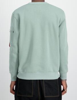 SUDADERA ALPHA LABEL DUSTY GREEN