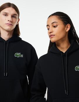 LACOSTE HOODIE NEGRA LOOSE FIT