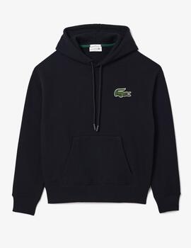 LACOSTE HOODIE NEGRA LOOSE FIT