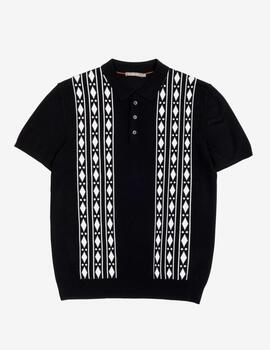 GIANNI LUPO POLO CAMISERO ÉTNICO NEGRO