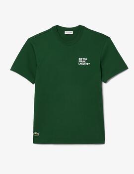 LACOSTE CAMISETA VERDE ESLOGAN ESPALDA