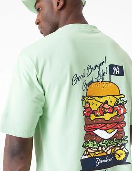 NEW ERA CAMISETA OVERSIZE BURGUER VERDE