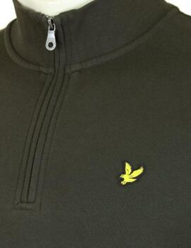 LYLE&SCOTT JERSEY QUARTER ZIP OLIVE