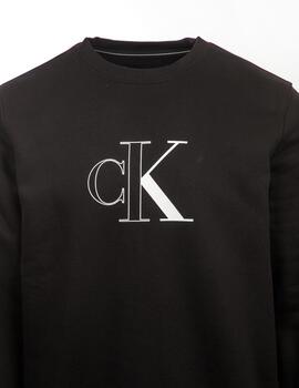 CALVIN KLEIN SUDADERA NEGRA OUTLINE MONOLOGO