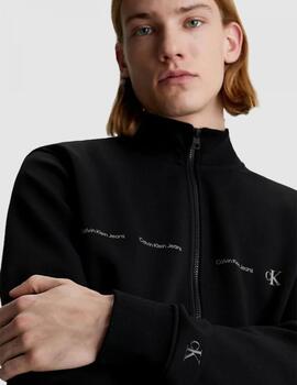 CALVIN KLEIN CHAQUETA LOGO REPEAT ZIP NEGRA