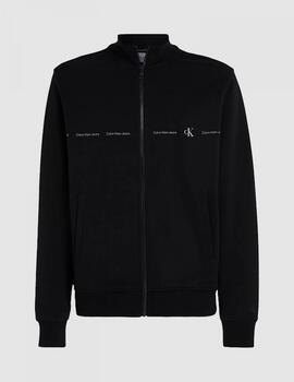 CALVIN KLEIN CHAQUETA LOGO REPEAT ZIP NEGRA