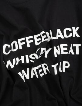 IRON AND RESIN CAMISETA NEGRA COFFEE WHISKEY WATER