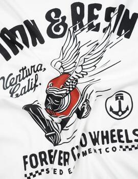 IRON AND RESIN CAMISETA FOREVER TWO WHEELS POCKET