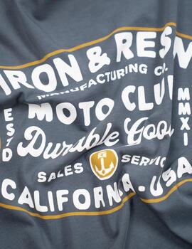 IRON AND RESIN CAMISETA GRIS MOTO CLUB