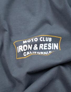 IRON AND RESIN CAMISETA GRIS MOTO CLUB