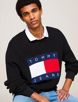 TOMMY JERSEY NEGRO LOGO