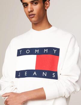 TOMMY SUDADERA BLANCA LOGO