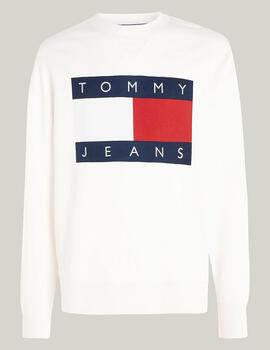 TOMMY SUDADERA BLANCA LOGO