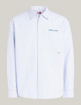 TOMMY CAMISA CLASICA RAYAS AZUL