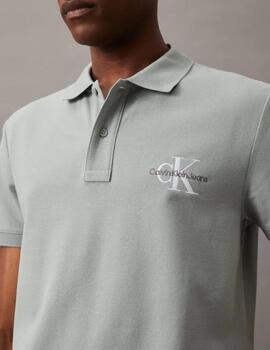 CALVIN KLEIN POLO MONOGRAMA GRAY SLATE