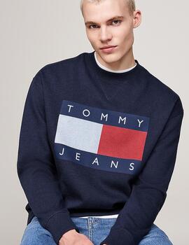 TOMMY SUDADERA MARINO MELANGE FLAG