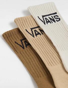 VANS CALCETINES PACK 3 MARRON