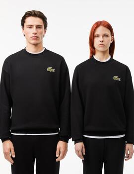 LACOSTE SUDADERA NEGRA OVERSIZE