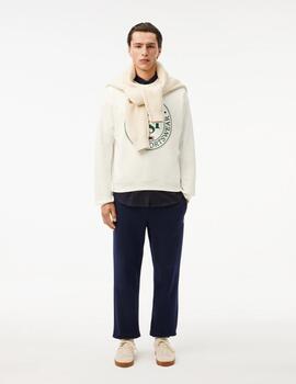 LACOSTE SUDADERA BLANCA GRAFICA