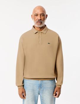 LACOSTE SUDADERA CUELLO POLO BEIGE