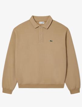 LACOSTE SUDADERA CUELLO POLO BEIGE