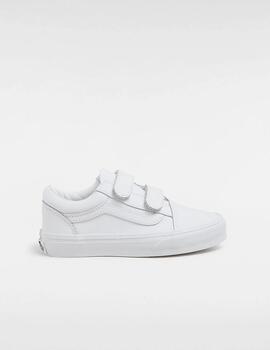 VANS ZAPATILLA KIDS OLD SKOOL V TUMBLE BLANCA