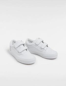 VANS ZAPATILLA KIDS OLD SKOOL V TUMBLE BLANCA