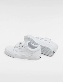 VANS ZAPATILLA KIDS OLD SKOOL V TUMBLE BLANCA