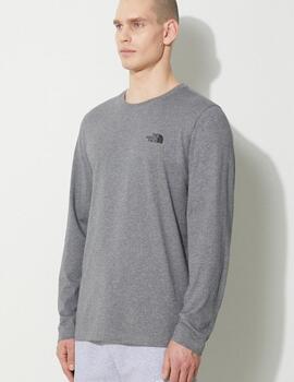 NORTH FACE CAMISETA GRIS SIMPLE DOME M/L