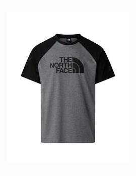 NORTH FACE CAMISETA RAGLAN GRIS NEGRO