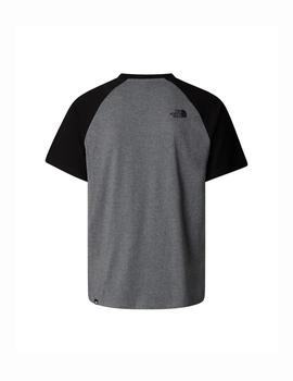 NORTH FACE CAMISETA RAGLAN GRIS NEGRO