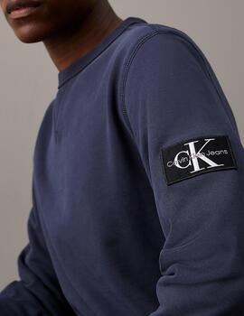 CALVIN KLEIN SUDADERA MARINO BADGE CREW