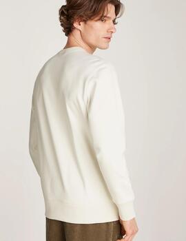 CALVIN KLEIN SUDADERA BLANCA BADGE CREW