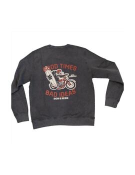 SUDADERA IRON RESIN GOOD TIMES NEGRA