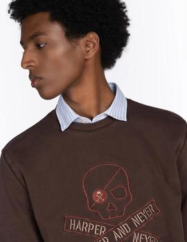 HARPER SUDADERA SKULL CHOCOLATE