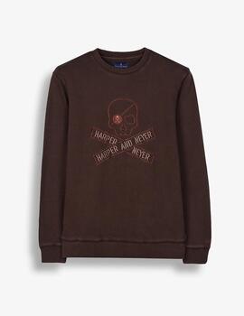 HARPER SUDADERA SKULL CHOCOLATE