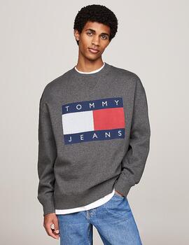 TOMMY SUDADERA AMPLIA CHARCOAL MELANGE