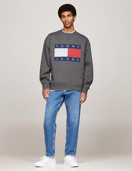 TOMMY SUDADERA AMPLIA CHARCOAL MELANGE