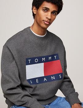 TOMMY SUDADERA AMPLIA CHARCOAL MELANGE