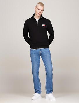 TOMMY SUDADERA ZIP NEGRO