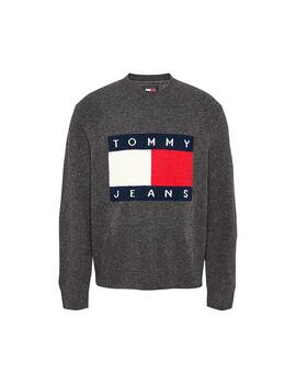 TOMMY JERSEY LOGO GRIS MELANGE