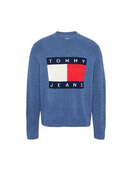 TOMMY JERSEY LOGO AZUL KLEIN MELANGE