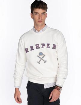 HARPER SUDADERA RETRO SOFT BLANCO ROTO