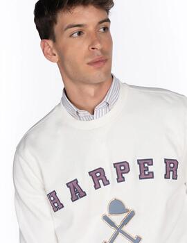 HARPER SUDADERA RETRO SOFT BLANCO ROTO