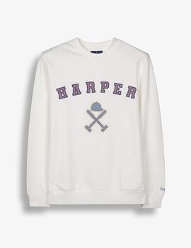 HARPER SUDADERA RETRO SOFT BLANCO ROTO